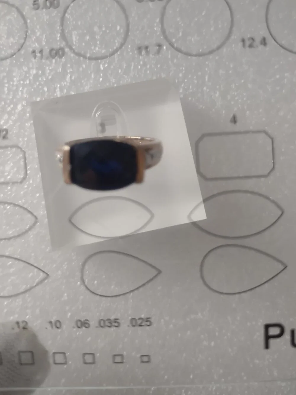 Rosegold Plated Sterling Silver 925 w/Deep Blue Sapphire-Cushion Cut Ring Sz 7.5